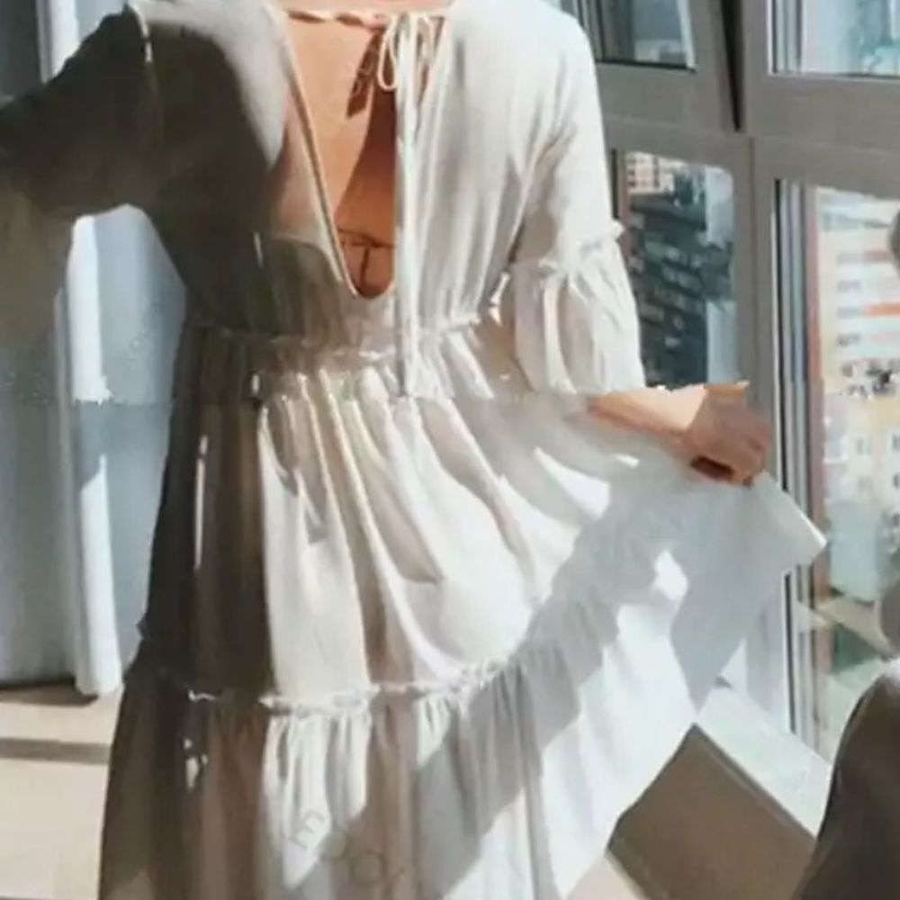 New White Boho Mini Dress - Picture 5 of 8